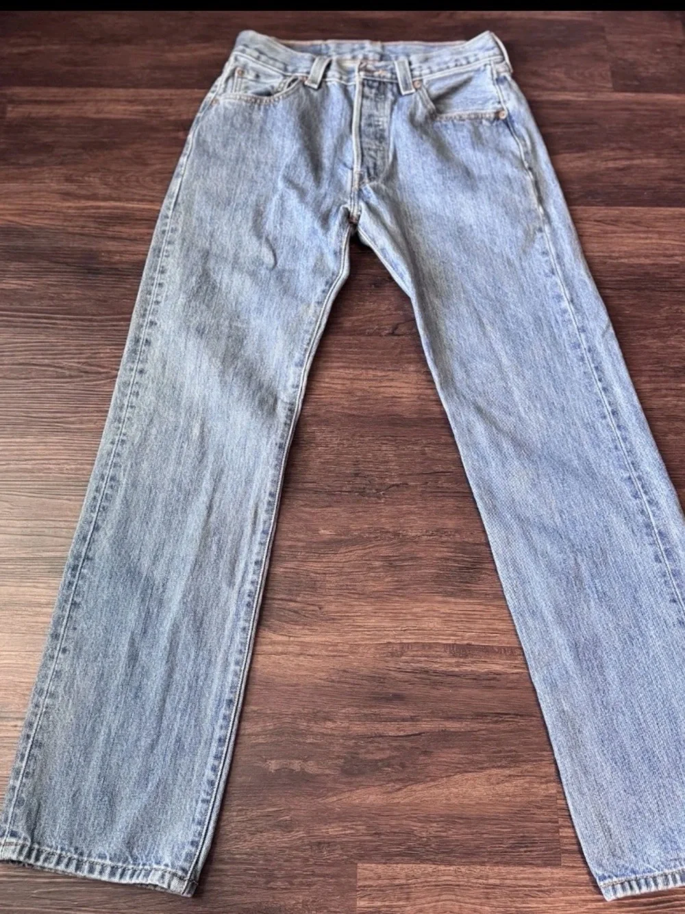 Levi's 501 Original Straight Leg Jeans W28 L31 Medium Wash Blue Cotton (0193)
